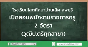 โรงเรียนโสตศึกษาปานเลิศจังหวัดลพบุรี เปิดสอบพนักงานราชการครู 2 อัตรา (วุฒิป.ตรีทุกสาขา)