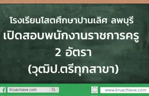 โรงเรียนโสตศึกษาปานเลิศจังหวัดลพบุรี เปิดสอบพนักงานราชการครู 2 อัตรา (วุฒิป.ตรีทุกสาขา)