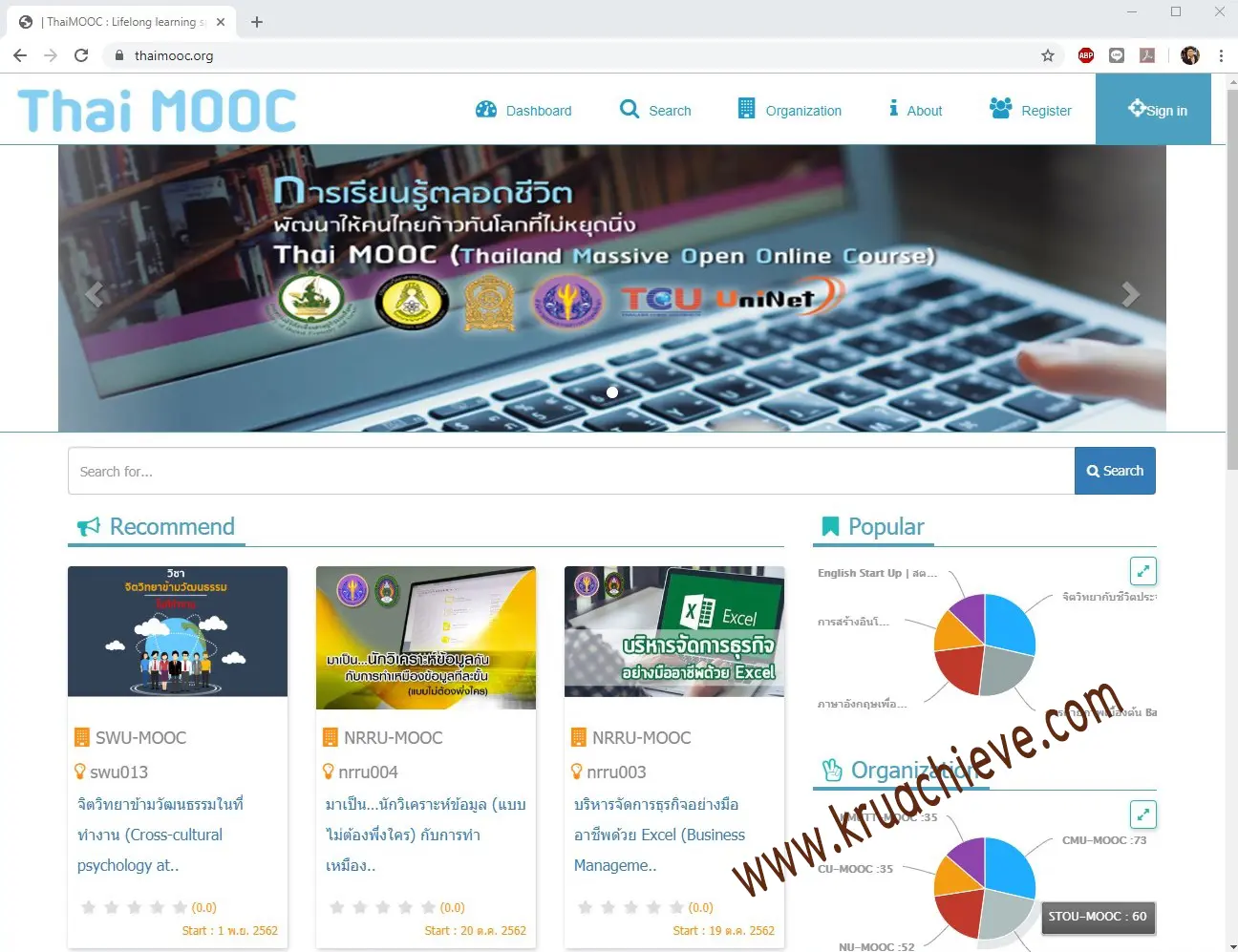 Thai MOOC: การศึกษาแบบเปิดเพื่อการเรียนรู้ตลอดชีวิต