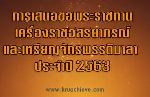 การเสนอขอพระราชทานเครื่องราชอิสริยาภรณ์และเหรียญจักรพรรดิมาลา