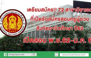 เตรียมสมัคร!! 72 สาขาวิชาเอก ที่เปิดรับสมัครสอบครูผู้ช่วย สังกัดอาชีวศึกษา