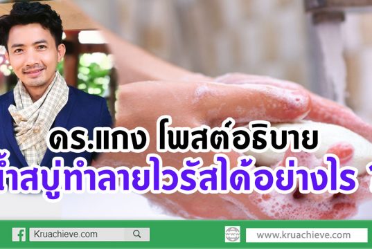 ดร.แกง โพสต์อธิบาย น้ำสบู่ทำลายไวรัสได้อย่างไร ?