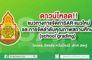 ดาวน์โหลด แนวทางการจัดทำSAR แนวใหม่และการจัดลำดับคุณภาพสถานศึกษา(school grading)