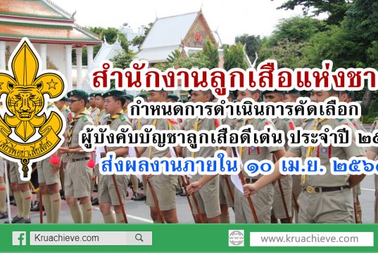 การคัดเลือกผู้บังคับบัญชาลูกเสือดีเด่น ประจําปี ๒๕๖๓