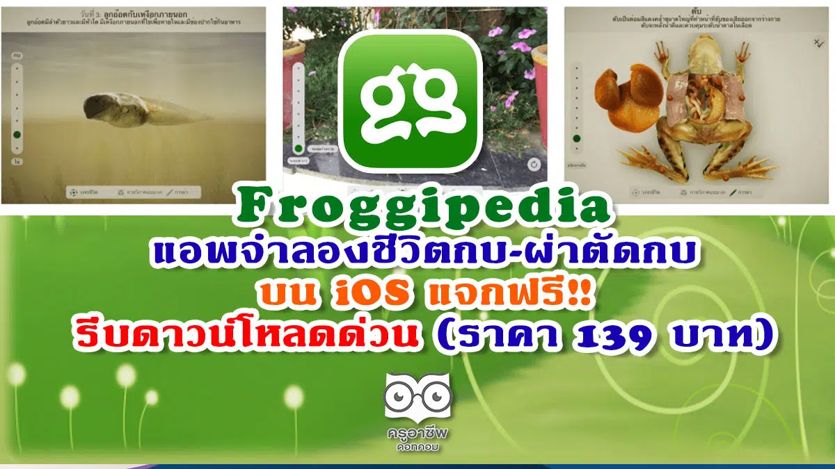 แอพจำลองชีวิตกบ-ผ่าตัดกบ บน iOS แจกฟรี รีบดาวน์โหลดด่วน (ราคา 139 บาท)