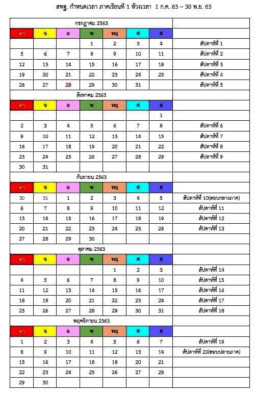 สพฐ. กำหนดเวลาเรียน ปีการศึกษา 2563