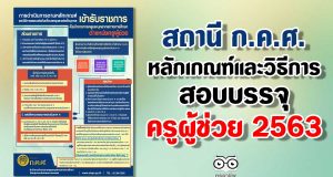 สถานี ก.ค.ศ. หลักเกณฑ์และวิธีการสอบบรรจุ ตำแหน่งครูผู้ช่วย 2563
