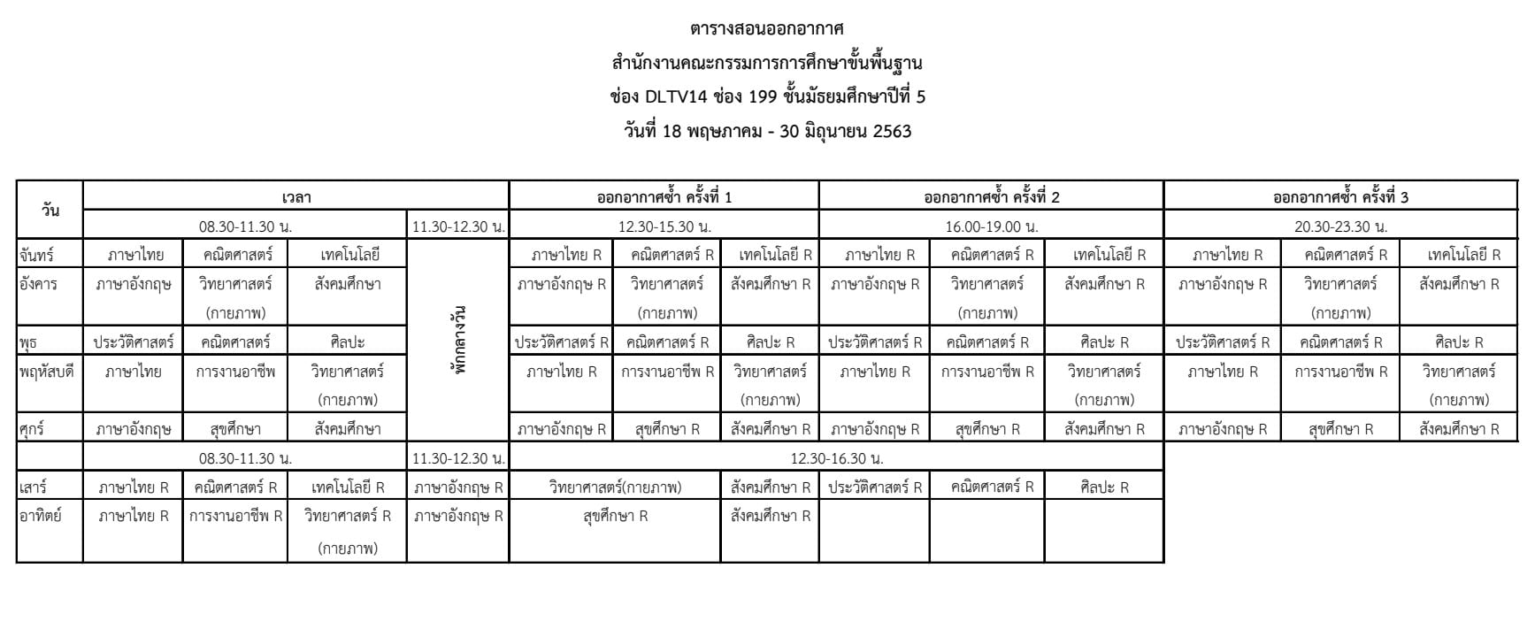 ดาวน์โหลดได้แล้ว ตารางสอนออกอากาศ DLTV ระดับชั้นมัธยมศึกษาปีที่ 4-6 ระหว่างวันที่ 18 พฤษภาคม - 30 มิถุนายน 2563