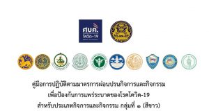 “ศบค.” เผยแพร่คู่มือการปฏิบัติตามมาตรการผ่อนปรน กลุ่มที่ 1 กว่า 126 หน้า เพื่อใช้เป็นแนวทางในช่วงคลายล็อก
