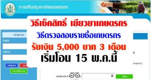 วิธีเช็คสิทธิ์ เยียวยาเกษตรกร วิธีตรวจสอบรายชื่อเกษตรกร รับเงิน 5,000 บาท 3 เดือน เริ่มโอน 15 พ.ค.นี้