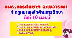 กมธ.การศึกษาฯ จะพิจารณา 4 กฎหมายหลักด้านการศึกษา วันที่ 10 มิ.ย.นี้