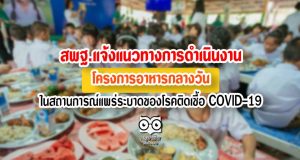 สพฐ.แจ้งแนวทางการดำเนินงานโครงการอาหารกลางวัน ในสถานการณ์แพร่ระบาดของโรคติดเชื้อ COVID-19