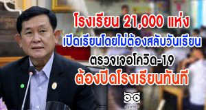 เลขาฯ กพฐ. เผย รร. 21,000 แห่ง เปิดเรียนโดยไม่ต้องสลับวันเรียน ย้ำตรวจเจอโควิด-19 ต้องปิดโรงเรียนทันที