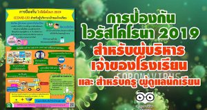 การป้องกัน ไวรัสโคโรนา 2019 (COVID-19) สำหรับผู้บริหาร / เจ้าของโรงเรียน และ สำหรับครู ผู้ดูแลนักเรียน