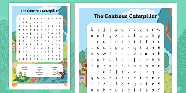 The Cautious Caterpillar Word Search