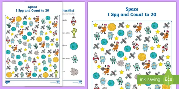 Space I Spy and Count Activity to 20