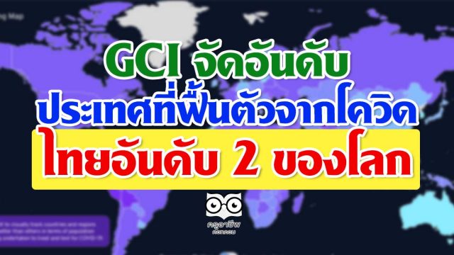 องค์กร Global COVID-19 หรือ (GCI) จัดอันดับ ไทยเป็นประเทศที่ฟื้นตัวจากโควิดเป็นอันดับ 2 ของโลก จาก 184 ประเทศทั่วโลก