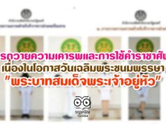 การถวายความเคารพและการใช้คำราชาศัพท์เนื่องในโอกาสวันเฉลิมพระชนมพรรษา "พระบาทสมเด็จพระเจ้าอยู่หัว"