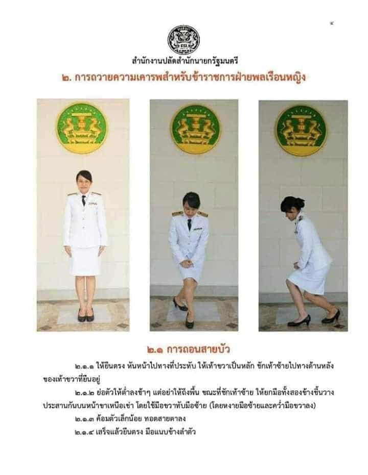 แนวทางปฏิบัติเกี่ยวกับการถวายความเคารพพระบาทสมเด็จพระเจ้าอยู่หัว สมเด็จพระเจ้าอยู่หัว สมเด็จพระราชินี พระบรมวงศานุวงศ์ และพระราชวงศ์ สําหรับข้าราชการฝ่ายพลเรือน