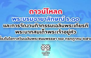 ดาวน์โหลดQR-code พระบรมฉายาลักษณ์ ร.๑๐ และการจัดงานกิจกรรมเฉลิมพระเกียรติพระบาทสมเด็จพระเจ้าอยู่หัว เนื่องในโอกาสวันเฉลิมพระชนมพรรษา ๒๘ กรกฎาคม ๒๕๖๓