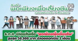 ธ.ก.ส. ปล่อยสินเชื่อ "พอเพียงเพื่อเลี้ยงชีพ"สูงสุด 50,000 บาท ปลอดดอกเบี้ย 3 เดือน
