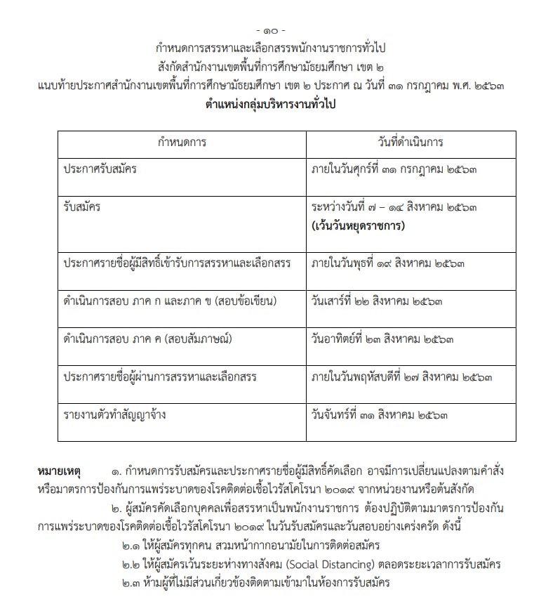 สพม.2 รับสมัครสอบพนักงานราชการ 47 อัตรา  สมัคร 7-14 ส.ค. 2563