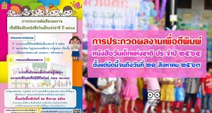 การประกวดคัดเลือกผลงานเพื่อตีพิมพ์ใน หนังสือวันเด็กแห่งชาติ ประจำปี ๒๕๖๔ ตั้งแต่บัดนี้จนถึงวันที่ ๒๑ สิงหาคม ๒๕๖๓