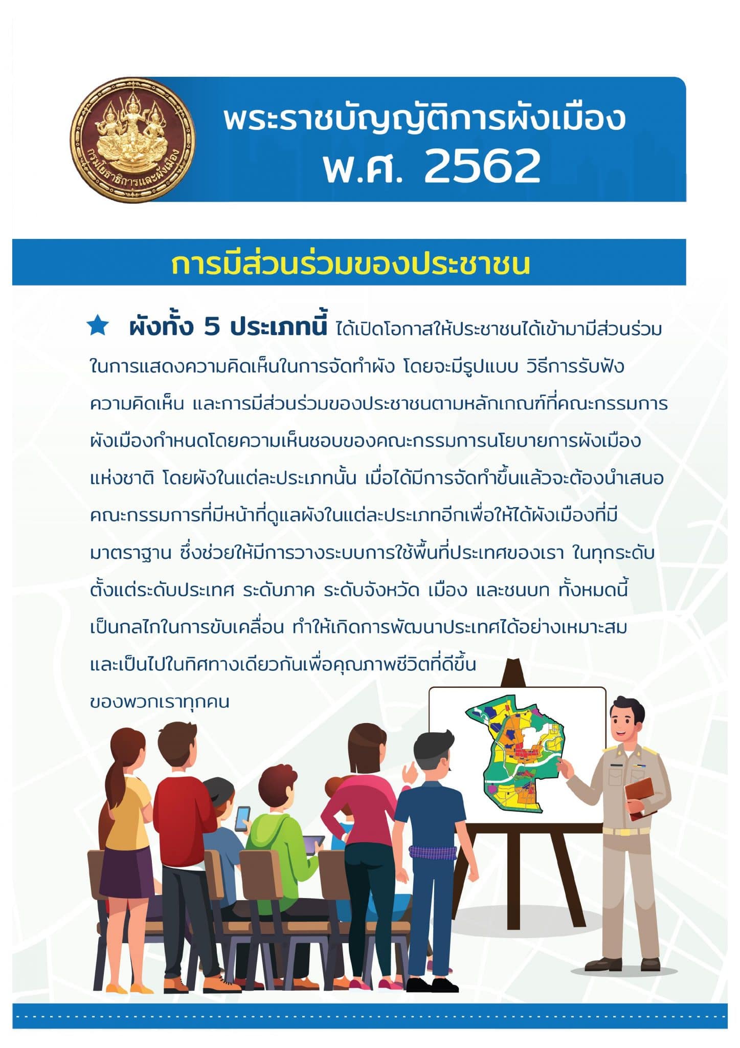 ประกาศแล้ว พระราชบัญญัติการผังเมือง พ.ศ.2562 "ผังเมืองดี ... ชีวิตยิ่งดี"