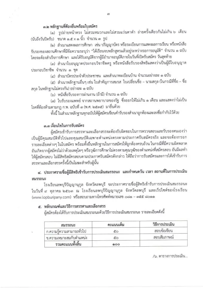 โรงเรียนลพบุรีปัญญานุกูล เปิดสอบพนักงานราชการทั่วไป ตำแหน่ง ครูผู้สอน จำนวน 14 อัตรา รับสมัครวันที่ 1 - 7 ตุลาคม 2563