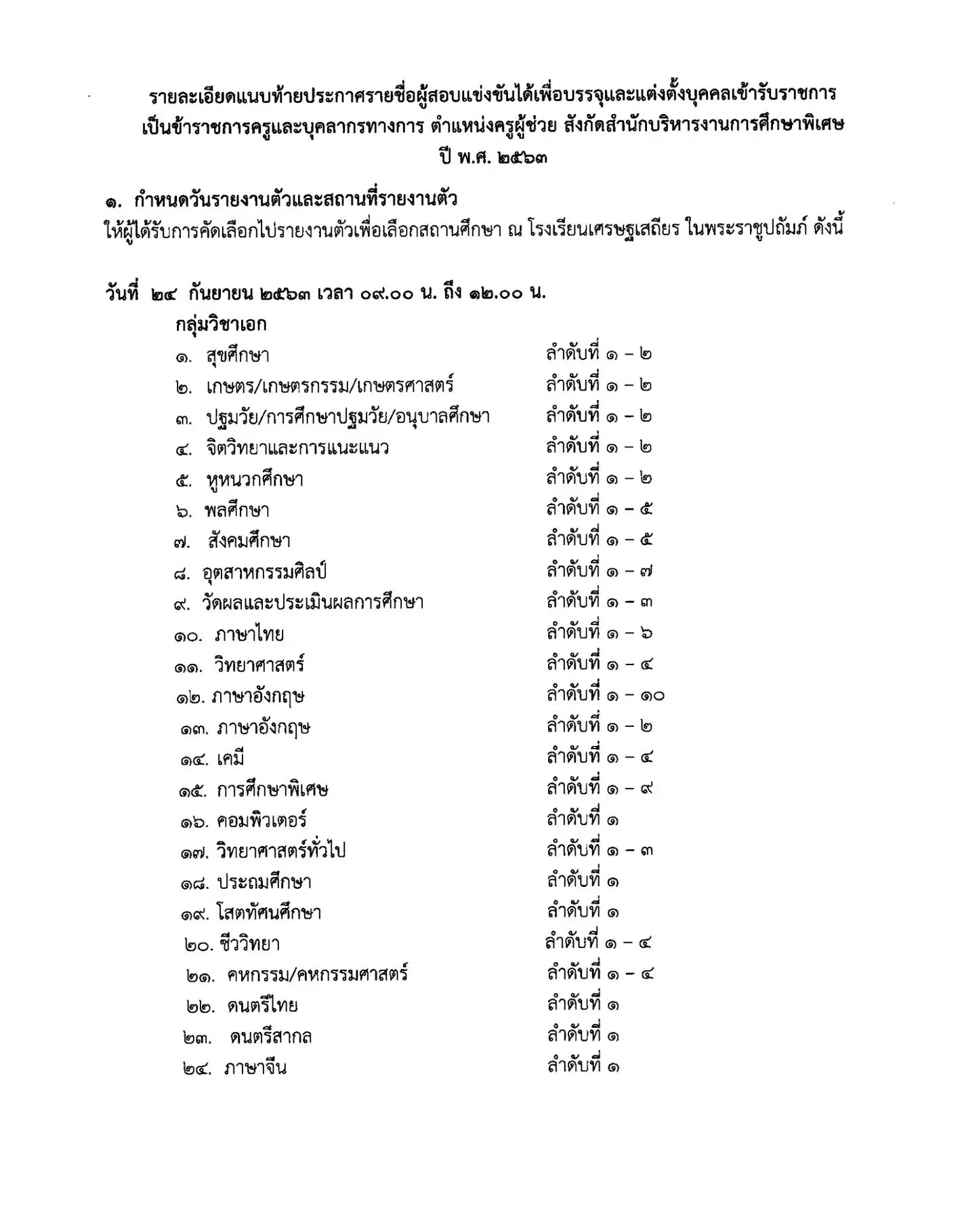 สศศ. ประกาศแล้ว รายชื่อขึ้นบัญชีครูผู้ช่วย รอบทั่วไป 1/2563 รายงานตัว 24 กันยายน 2563