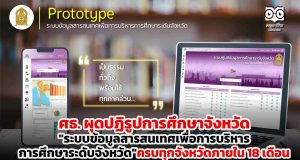 ศธ. ผุดปฏิรูปการศึกษาจังหวัด จัดทำ"ระบบข้อมูลสารสนเทศเพื่อการบริหารการศึกษาระดับจังหวัด" ครบทุกจังหวัดภายใน 18 เดือน