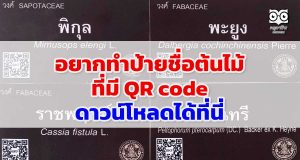 อยากทำป้ายชื่อต้นไม้ ที่มี QR code แต่ไม่รู้ว่าจะหา QR code มาใส่ในป้ายชื่อยังไง