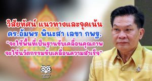 วิสัยทัศน์ แนวทางและจุดเน้น ดร.อัมพร พินะสา เลขา กพฐ. “จะใช้พื้นที่เป็นฐานขับเคลื่อนคุณภาพ จะใช้นวัตกรรมขับเคลื่อนความสำเร็จ”
