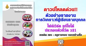 ดาวน์โหลดด่วน!! ตัวอย่างรายงานการวิเคราะห์ผู้เรียนรายบุคคล ไฟล์เวิร์ด แก้ไขได้ ประกอบตัวชี้วัด ว21
