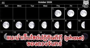 แนะนำ เว็บไซต์ปฏิทินดิถี (phase) ของดวงจันทร์