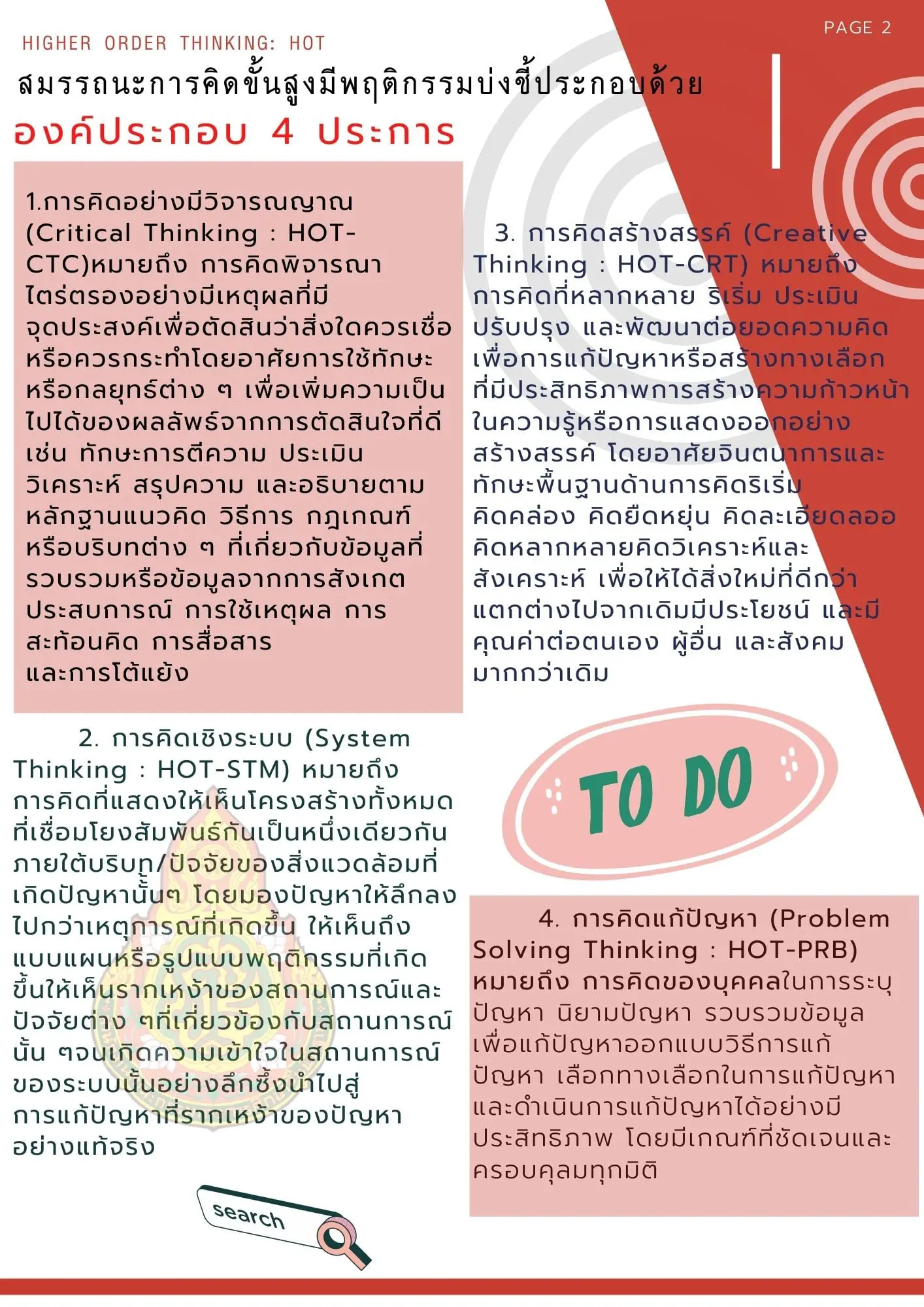 สมรรถนะการคิดขั้นสูง (Higher order Thinking : HOT)