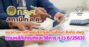 แนวทางการย้ายผู้บริหารสถานศึกษา สังกัด สพฐ. ตามหลักเกณฑ์และวิธีการ ฯ (ว 6/2563)