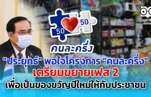 "ประยุทธ์" พอใจโครงการ "คนละครึ่ง" เตรียมขยายเฟส 2 เพื่อเป็นของขวัญปีใหม่ให้กับประชาชน