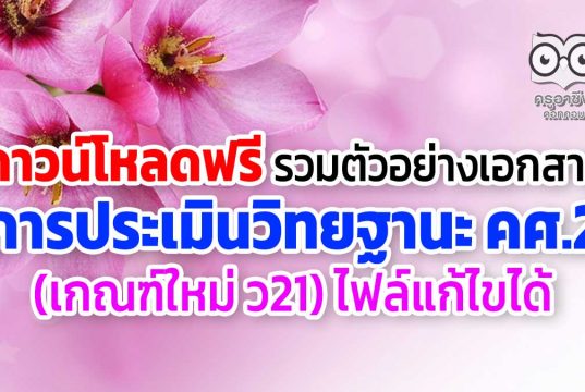 ดาวน์โหลด รวมตัวอย่างเอกสาร การประเมินวิทยฐานะ คศ.2 (เกณฑ์ใหม่ ว21) ไฟล์แก้ไขได้