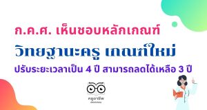 ก.ค.ศ. เห็นชอบหลักเกณฑ์วิทยฐานะครู เกณฑ์ใหม่ ปรับระยะเวลาเป็น 4 ปี สามารถลดได้เหลือ 3 ปี