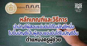 หลักเกณฑ์และวิธีการนำบัญชีผู้สอบแข่งขันได้ในบัญชีหนึ่งไปขึ้นบัญชีเป็นผู้สอบแข่งขันได้ในบัญชีอื่น ตำแหน่งครูผู้ช่วย