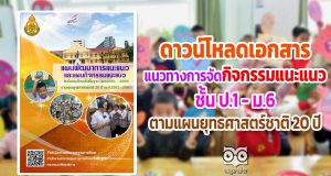 ดาวน์โหลด เอกสารแนวทางการจัดกิจกรรมแนะแนว ชั้น ป.1-ม.6 กิจกรรมแนะแนวตามแผนยุทธศาสตร์ชาติ 20 ปี