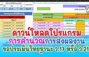 ดาวน์โหลดโปรแกรมการคำนวณการส่ง ขอประเมินวิทยฐานะ ว.17 หรือ ว.21