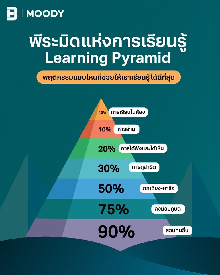 พีระมิดแห่งการเรียนรู้ (Learning Pyramid)พฤติกรรมแบบไหนที่ช่วยให้เราเรียนรู้ได้ดีที่สุด