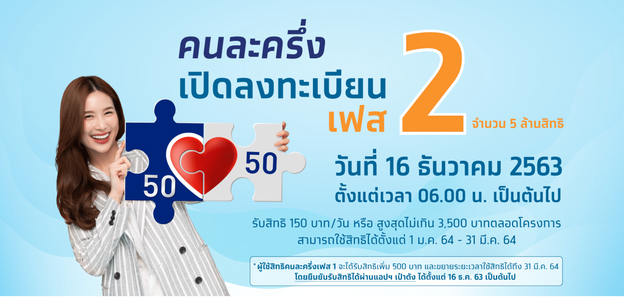 เปิดลงทะเบียน "คนละครึ่ง เฟส 2" รอบเก็บตก วันที่ 15 ม.ค.2564