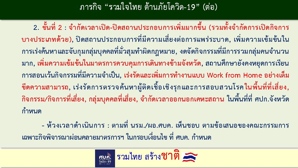 ศบค.สั่งปิดสถานศึกษาในพื้นที่ควบคุมสูงสุด ให้เรียนออนไลน์ และทำงานที่บ้าน Work From Home