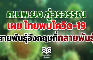 ศ.นพ.ยง ภู่วรวรรณ เผย ไทยพบโควิด19 สายพันธุ์อังกฤษที่กลายพันธุ์