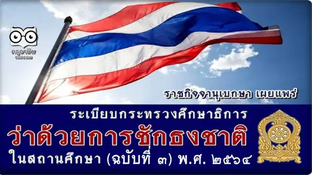 ราชกิจจานุเบกษา เผยแพร่ระเบียบศธ. 16 วันพิธีสำคัญ ชักธงชาติในสถานศึกษา