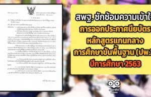 สพฐ. ซักซ้อมความเข้าใจเกี่ยวกับการออกประกาศนียบัตรหลักสูตรแกนกลางการศึกษาขั้นพื้นฐาน (ปพ.2) ปีการศึกษา 2563