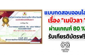 แบบทดสอบออนไลน์​ เรื่อง​“เนบิวลา ” ผ่านร้อยละ 80 รับเกียรติบัตรฟรี